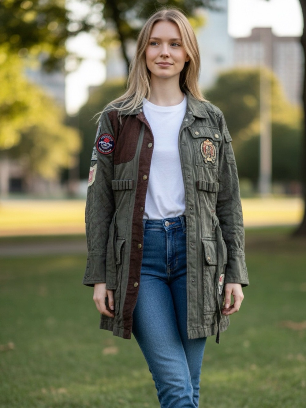 Double D Ranch sporting girl Jacket embroidered print patches